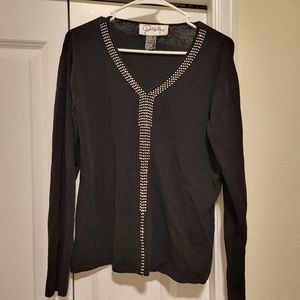 Parisline Rhinestone Sweater
